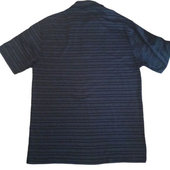 Tiger Woods Collection Nike Fit Dry Navy Striped Polo - Picture 3 of 7